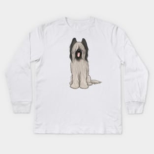 Briard Cartoon Dog Kids Long Sleeve T-Shirt